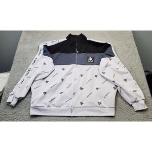 Red Ape Jacket Mens Multi MCMXXXIII Monogram Print Fleece Lined Pockets Full Zip